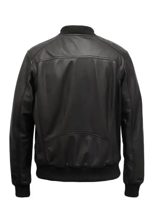 mens-damon-black-faux-leather-bomber-jacket