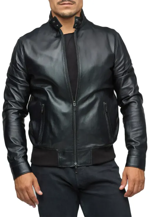 mens-dashing-black-bomber-faux-leather-jacket