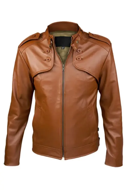 mens-designer-brown-faux-leather-jacket