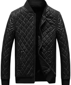 mens-diamond-quilted-black-faux-leather-bomber-jacket