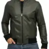 mens-elegant-green-bomber-faux-leather-jacket