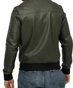 mens-elegant-green-bomber-faux-leather-jacket