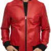 mens-elegant-red-bomber-faux-leather-jacket