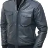 mens-faux-leather-blue-bomber-jacket