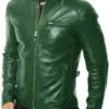 mens-green-faux-leather-biker-jacket