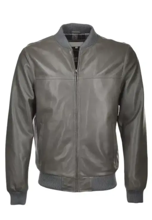 mens-grey-bomber-faux-leather-jacket