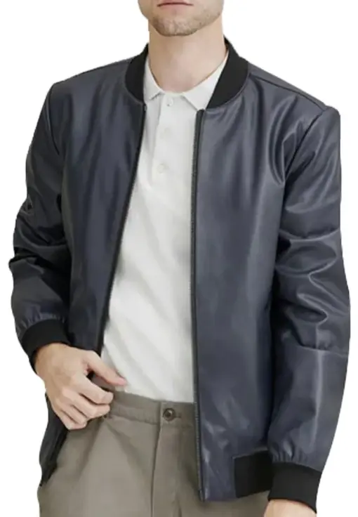 mens-grey-faux-leather-bomber-jacket