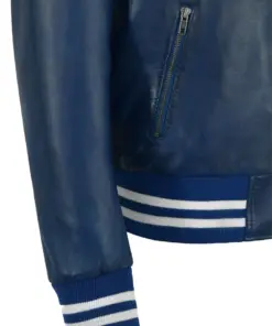 mens-hooded-blue-faux-leather-bomber-jacket