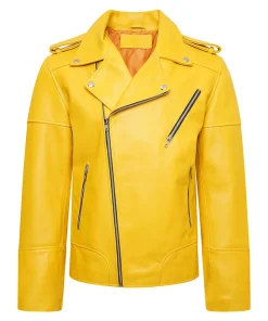 mens-inferno-yellow-faux-leather-biker-jacket