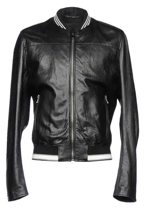 mens-jet-black-faux-leather-varsity-bomber-jacket