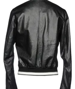 mens-jet-black-faux-leather-varsity-bomber-jacket
