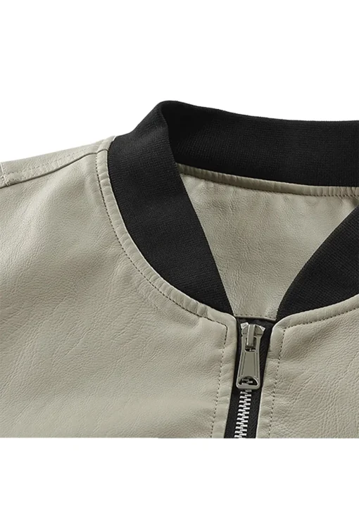 mens-khaki-faux-leather-moto-bomber-jacket
