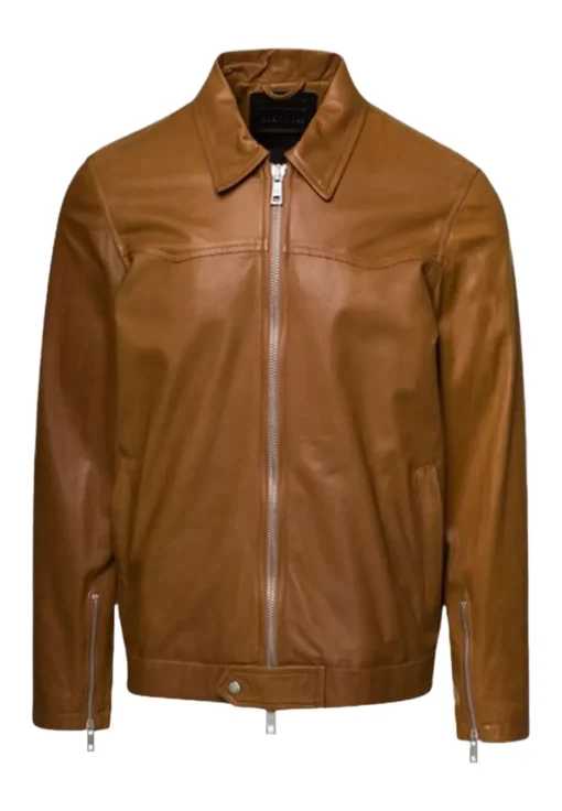 mens-laydown-collar-brown-faux-leather-jacket