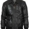 mens-lexo-black-faux-leather-bomber-jacket