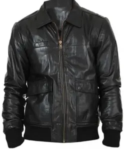 mens-lexo-black-faux-leather-bomber-jacket