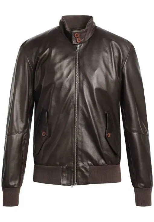 mens-long-sleeve-dark-brown-faux-leather-bomber-jacket