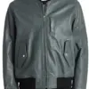 mens-military-green-faux-leather-bomber-jacket