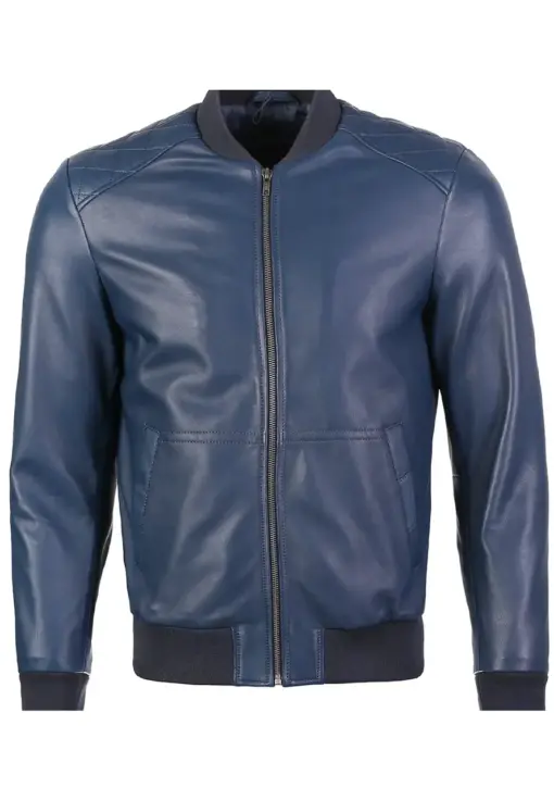mens-navy-blue-bomber-faux-leather-jacket