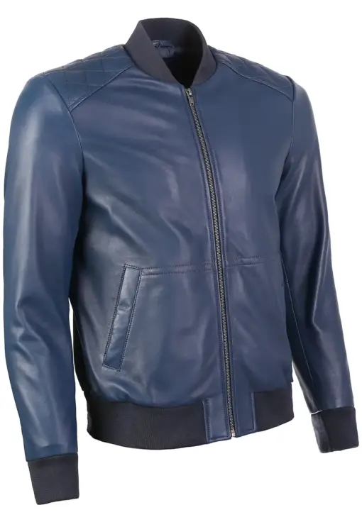 mens-navy-blue-bomber-faux-leather-jacket
