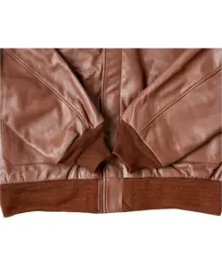 mens-plain-brown-faux-leather-bomber-jacket