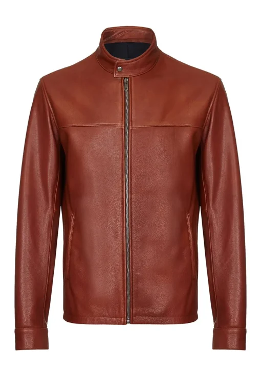 mens-plain-cafe-racer-dark-brown-faux-leather-jacket