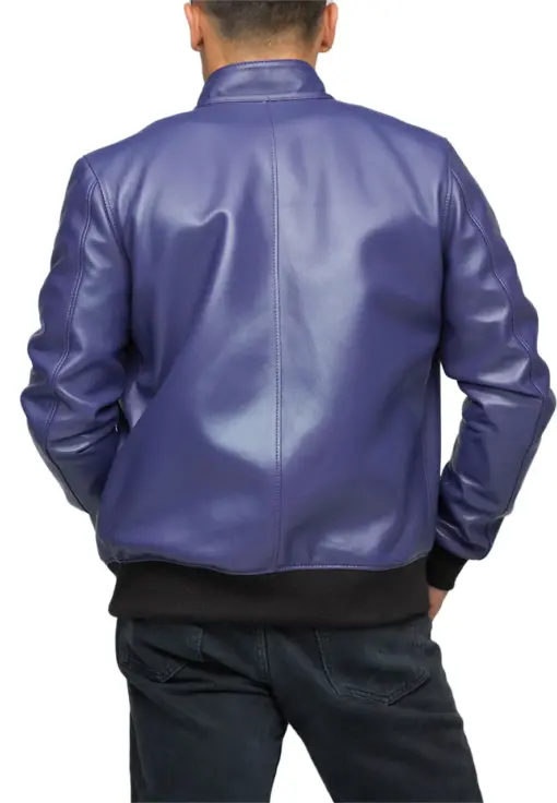 mens-purple-faux-leather-bomber-jacket