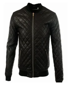 mens-quilted-black-bomber-faux-leather-jacket