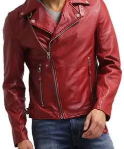 mens-red-faux-leather-slim-fit-biker-jacket