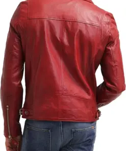 mens-red-faux-leather-slim-fit-biker-jacket