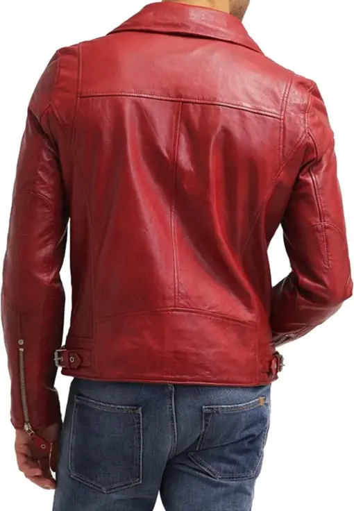 mens-red-faux-leather-slim-fit-biker-jacket