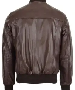 mens-ribbed-collar-brown-faux-leather-bomber-jacket