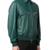 mens-ribbed-green-faux-leather-bomber-jacket