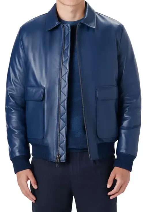 mens-shirt-collar-blue-faux-leather-bomber-jacket