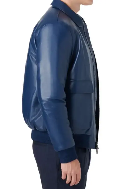 mens-shirt-collar-blue-faux-leather-bomber-jacket