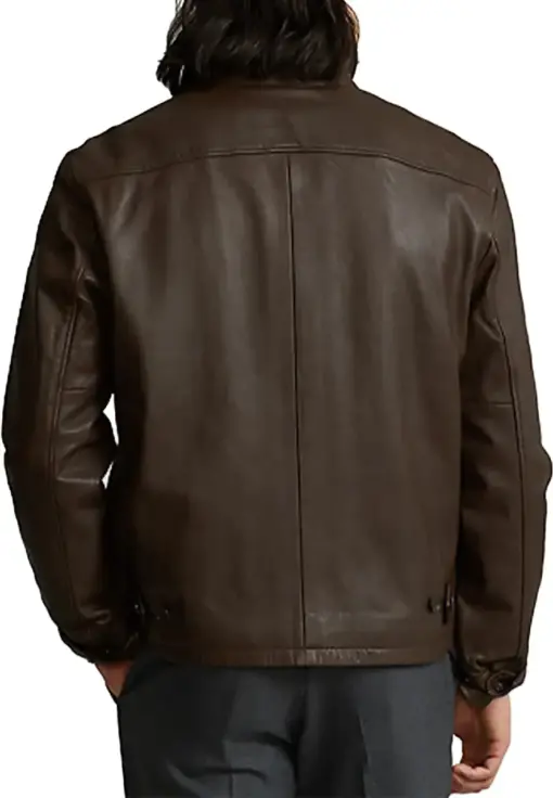 mens-shirt-collar-brown-faux-leather-jacket