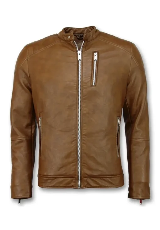 mens-simple-brown-faux-leather-biker-jacket