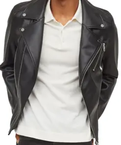 mens-solid-black-faux-leather-biker-jacket