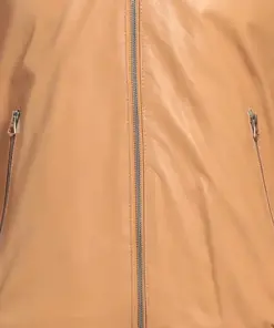 mens-solid-camel-faux-leather-bomber-jacket