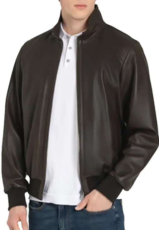 mens-sporty-brown-faux-leather-bomber-jacket