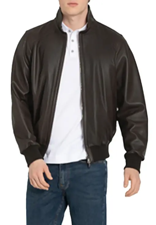 mens-sporty-brown-faux-leather-bomber-jacket