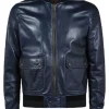 mens-trendy-navy-blue-faux-leather-bomber-jacket
