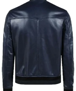 mens-trendy-navy-blue-faux-leather-bomber-jacket