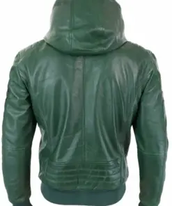 mens-vintage-green-hooded-faux-leather-bomber-jacket