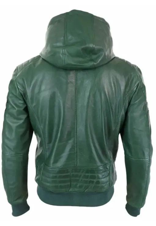 mens-vintage-green-hooded-faux-leather-bomber-jacket