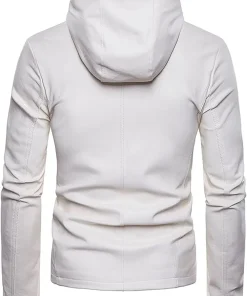 mens-white-faux-leather-hooded-jacket