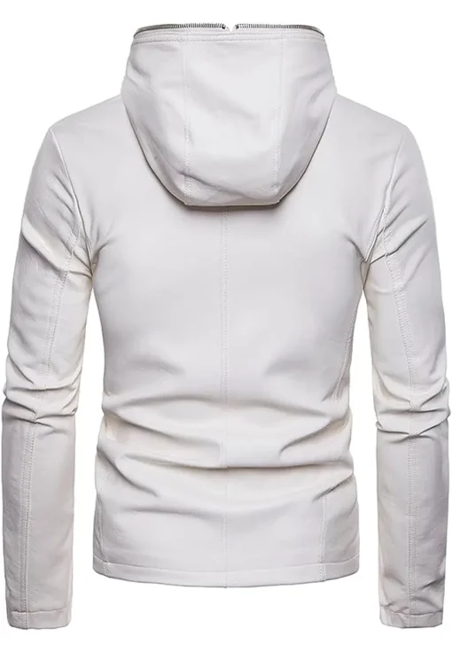 mens-white-faux-leather-hooded-jacket