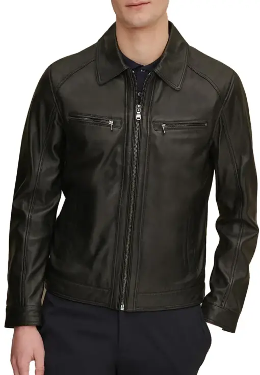 shirt-collar-black-faux-leather-jacket-mens