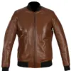 womens-brown-bomber-faux-leather-jacket