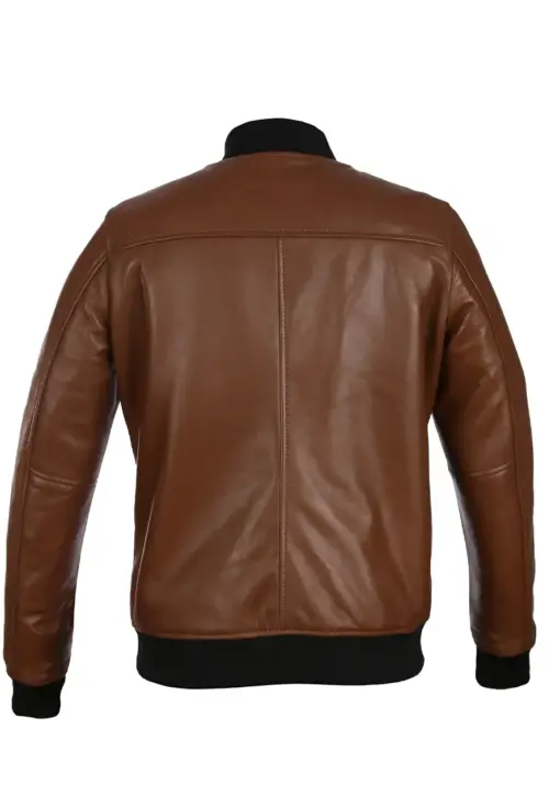womens-brown-bomber-faux-leather-jacket