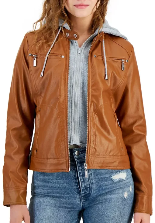 womens-cognac-faux-leather-hooded-moto-jacket